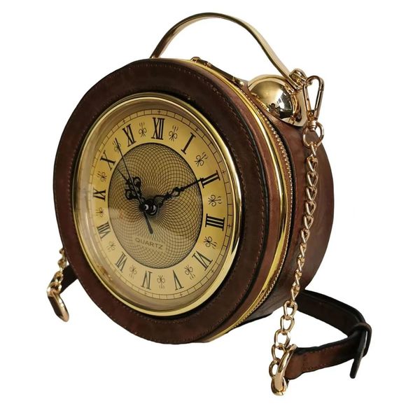 Classic Retro Clock Shaped Crossbody Shoulder Bag Handbag Pvc Unique :'D - Picture 1 of 7